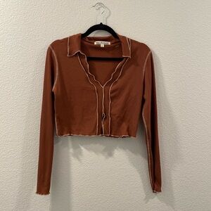 Wallflower Long Sleeve Cropped Top